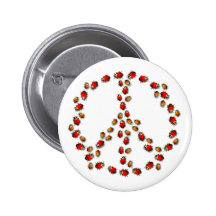 Ladybug Peace Button