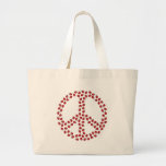 Ladybug Peace Symbol Tote Bags