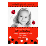 Ladybug Photo Birthday Party Invitations
