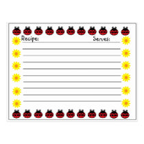 Ladybug Recipe Card postcards