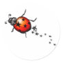 Ladybug Rockstar Round Stickers