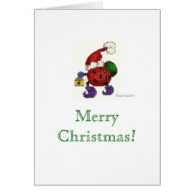 ladybug santa Christmas card
