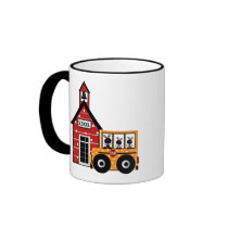 Ladybug School and School Bus Tshirts and Gifts Mug