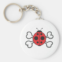 ladybug Skull and Crossbones Keychains