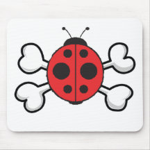 ladybug Skull and Crossbones Mousepad