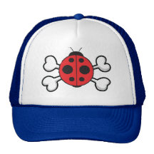ladybug Skull and Crossbones Trucker Hats