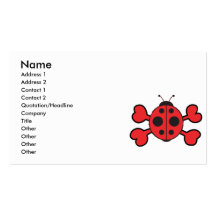 ladybug Skull red Crossbones Business Card