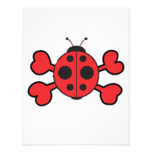 ladybug Skull red Crossbones Custom Announcements