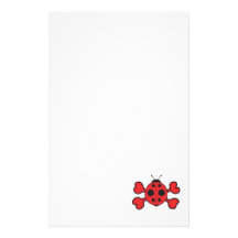 ladybug Skull red Crossbones Stationery