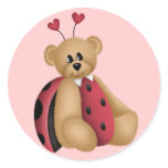 Ladybug Teddy Bear Stickers