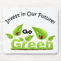 Ladybug Think Green Mouse Pads