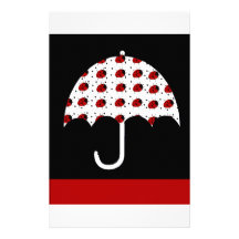 Ladybug Umbrella Design Custom Stationery