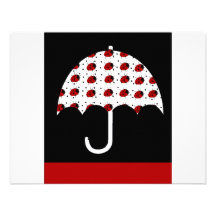 Ladybug Umbrella Design Personalized Announcement