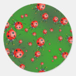 Ladybug Wallpaper Round Sticker