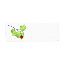 Ladybug with three leaves and a drop custom return address label