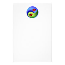 Ladybug Yin Yang Custom Stationery