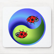 Ladybug Yin Yang Mousepads