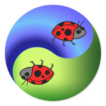 Ladybug Yin Yang Sticker