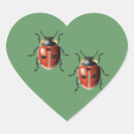 Ladybugs Heart Stickers