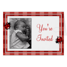 Ladybugs Photo Template Birthday Invitation Greeting Card
