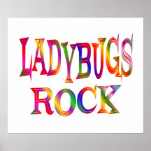 Ladybugs Rock Print