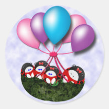 Ladybugs Round Sticker