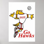 LadyGHawk Volleyball Mascot Poster