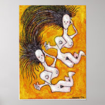Ladys in flight print