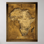 L'AFRIQUE ~ Africa Map Art Poster