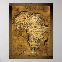 L'AFRIQUE ~ Africa Map Art Poster