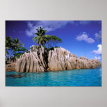 L'Afrique, Seychelles, île de Digue de La. Granit Poster