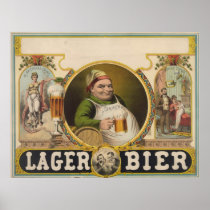 Lager Bier Beer Funny Vintage Poster Art