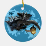 Lagiacrus chasing Hunter Christmas Tree Ornament