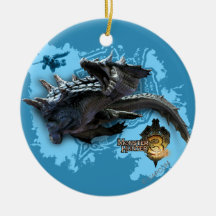Lagiacrus chasing Hunter Christmas Tree Ornament
