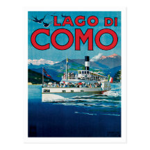 Lago Di Como Italy Vintage Travel Poster Art Postcards