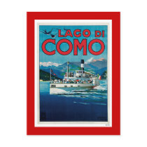 "Lago di Como" Vintage Italian Travel Poster Post Card