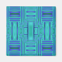Lagoon Blue Geometric Magnet