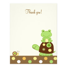 Laguna Frog & Turtle 4x5 Flat Thank you note Invite
