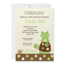 Laguna Frog & Turtle 5x7 Baby Shower Invitation #2