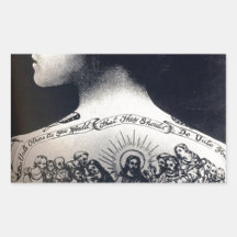 L'aileron tatoué - amour un un autre sticker en rectangle