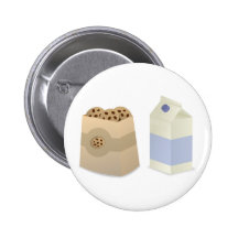 Lait et biscuits mignons badges avec agrafe