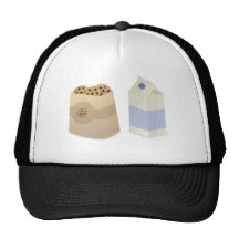 Lait et biscuits mignons casquette