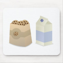 Lait et biscuits mignons tapis de souris