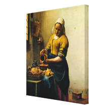 Lait se renversant de la bonne de Vermeer (circa 1 Toiles Tendues Sur Châssis