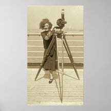 Lajinska with Vintage Movie Camera Poster