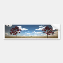 Lake and red trees bumper stickers