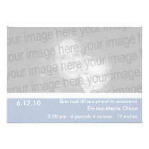 Lake Blue Clean & Classic Birth Announcement