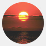 Lake Erie sunset, Upstate New York, U.S.A. Round Sticker