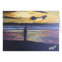Lake fishing greeting cards