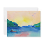 Lake Fishing Retirement in Watercolor Invitation